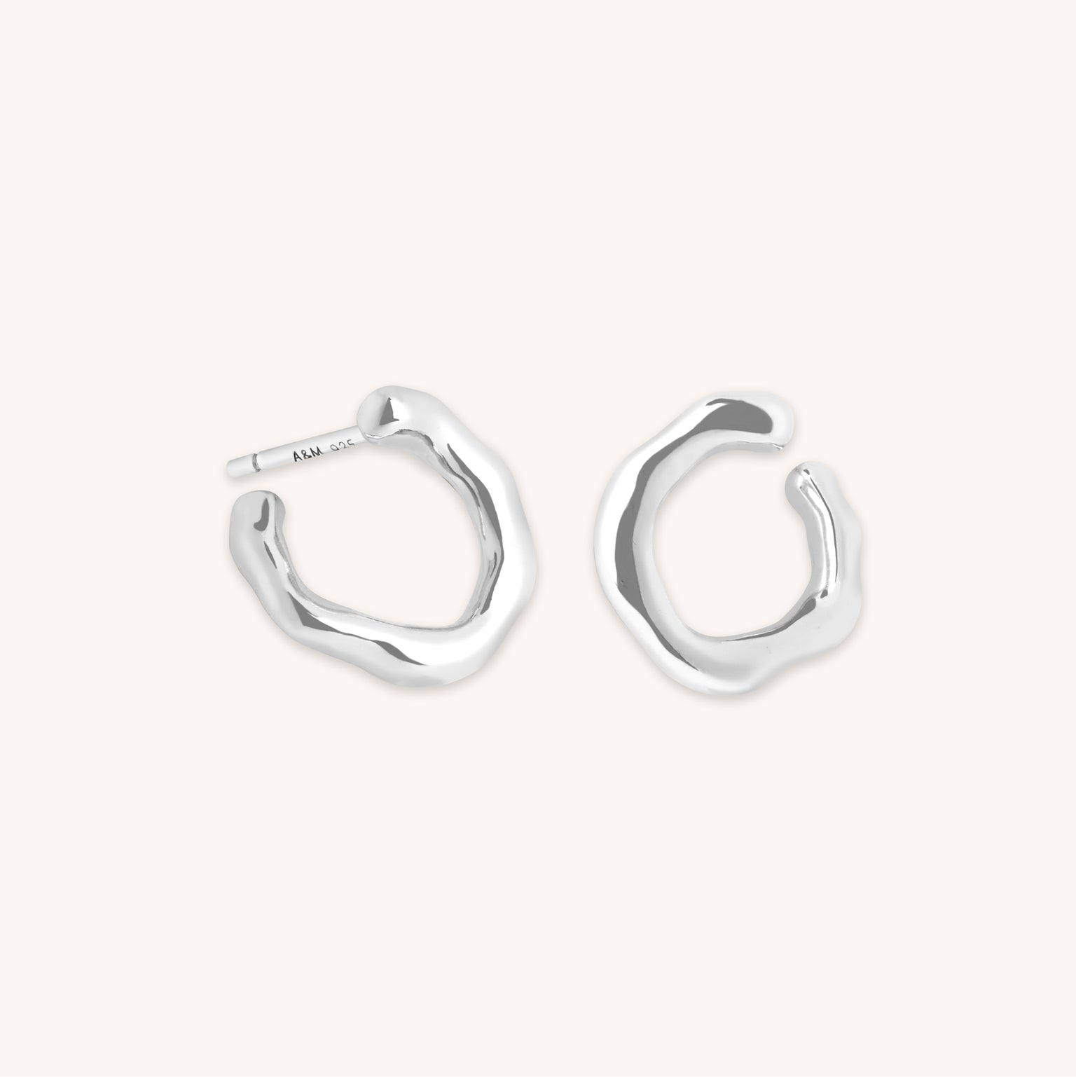 Molten Orbit Small Hoops in Silver-Astrid & Miyu