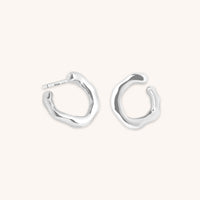 Molten Orbit Small Hoops in Silver-Astrid & Miyu