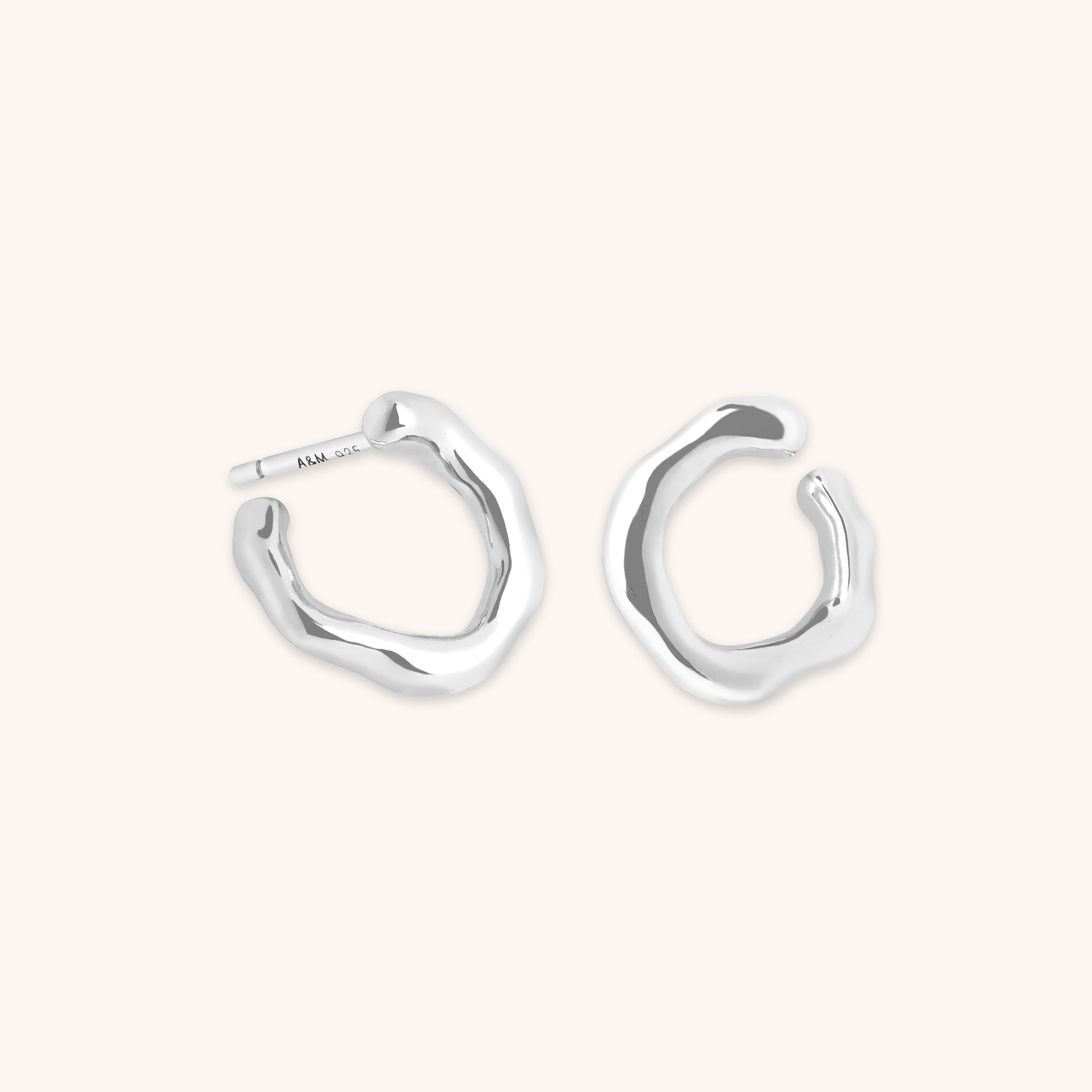 Molten Orbit Small Hoops in Silver-Astrid & Miyu