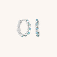 Opal Pear Bezel Hoops in Silver-Astrid & Miyu