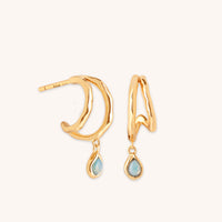 Illusion Opal Charm Huggies in Gold-Astrid & Miyu