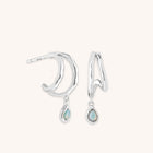 Illusion Opal Charm Huggies in Silver-Astrid & Miyu