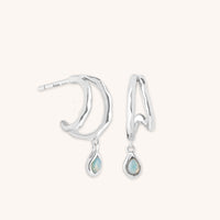 Illusion Opal Charm Huggies in Silver-Astrid & Miyu