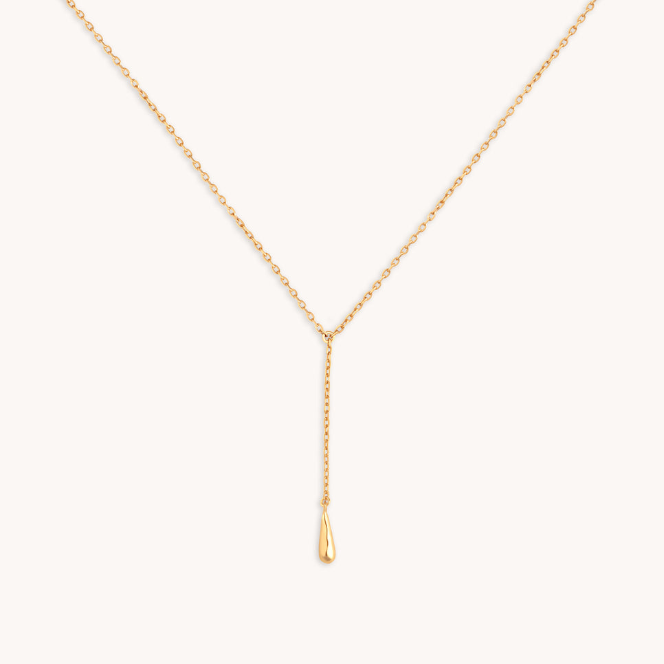 Molten Charm Lariat Necklace in Gold-Astrid & Miyu