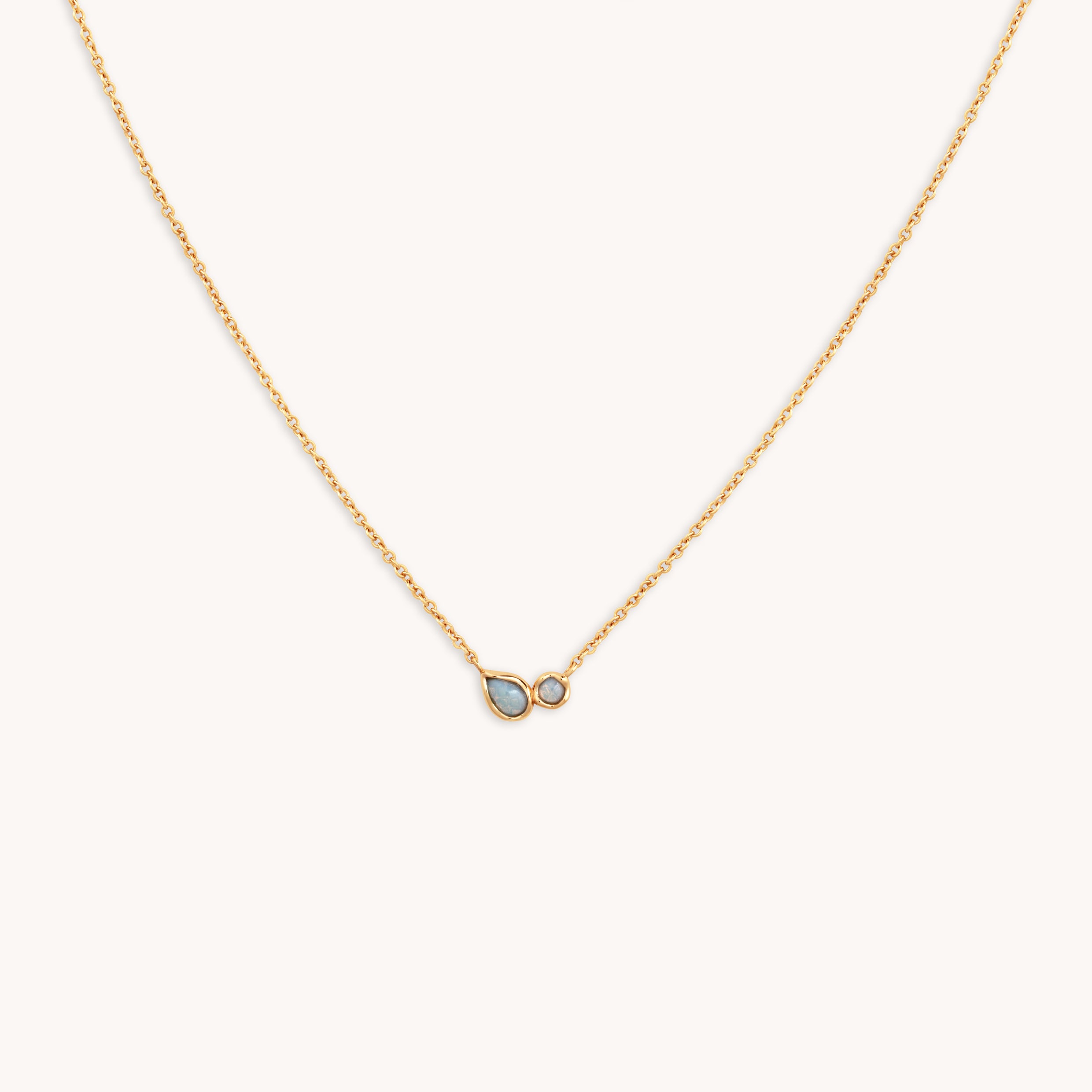 Opal Cluster Gold Charm Necklace Astrid Miyu - Main Image