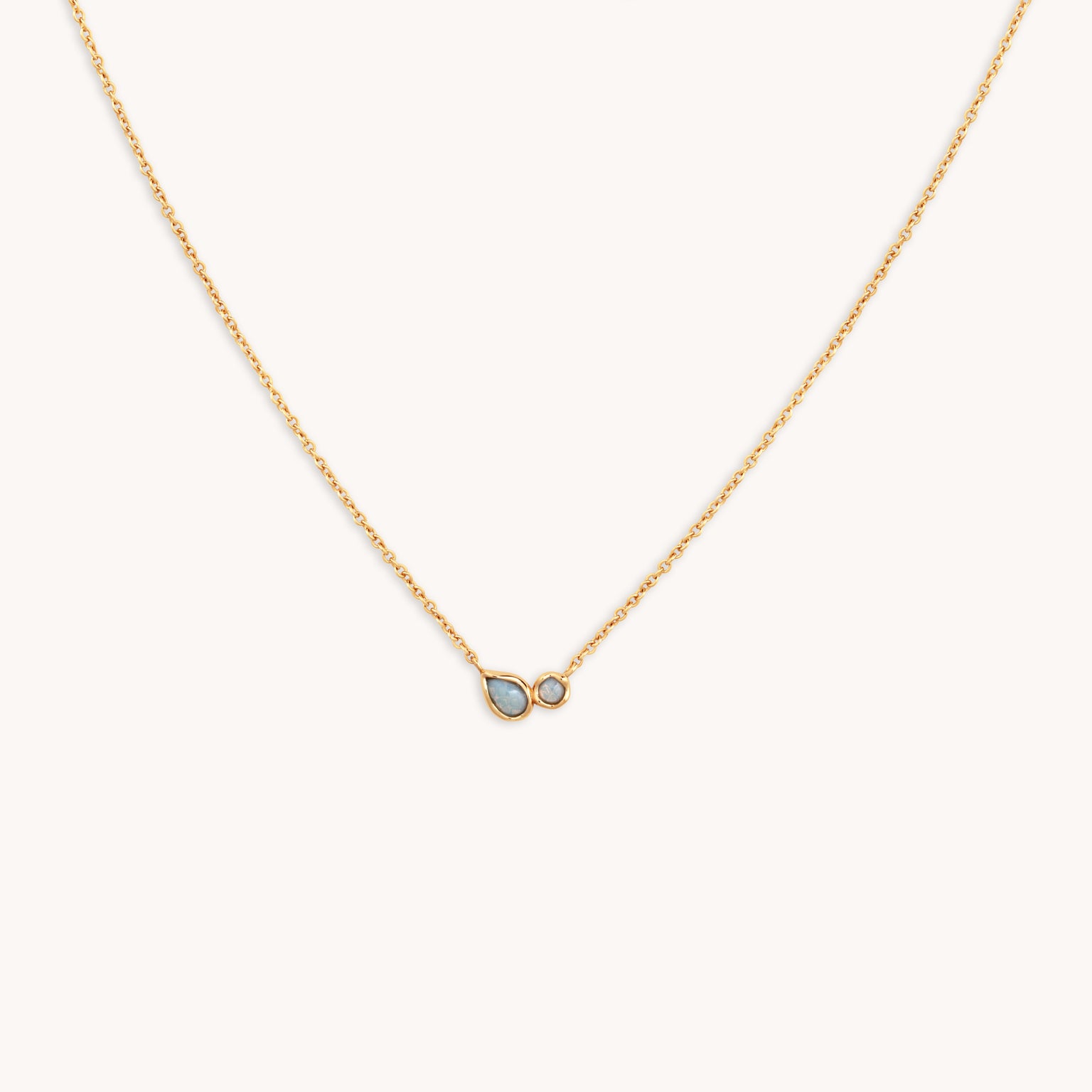 Opal Bezel Pendant Necklace in Gold-Astrid & Miyu