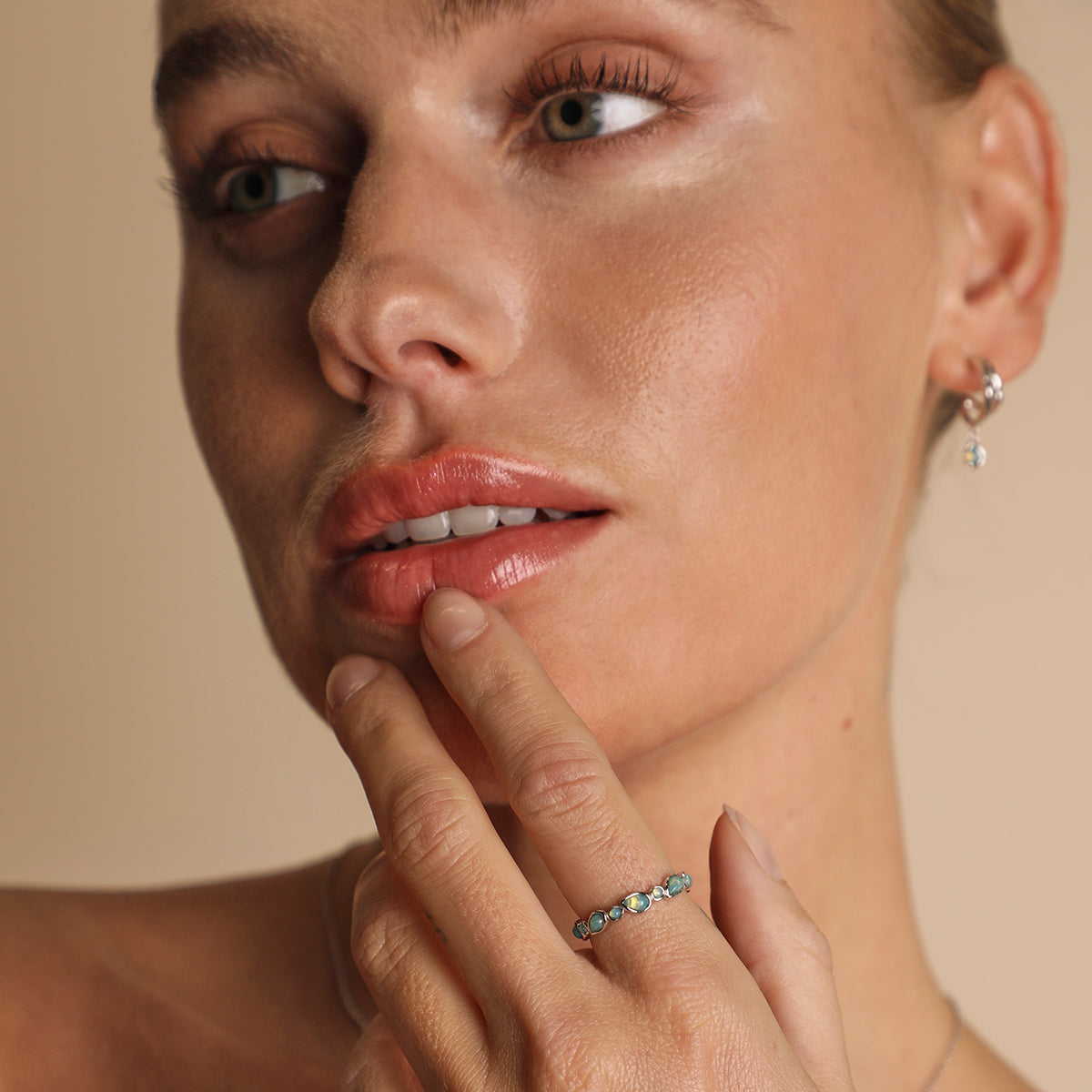 Opal Cocktail Ring in Silver-Astrid & Miyu
