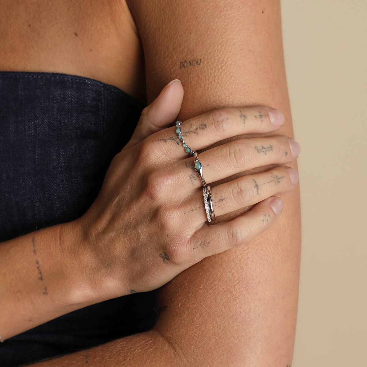 Opal Cocktail Ring in Silver-Astrid & Miyu