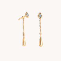 Opal Pear Chain Drop Studs in Gold-Astrid & Miyu