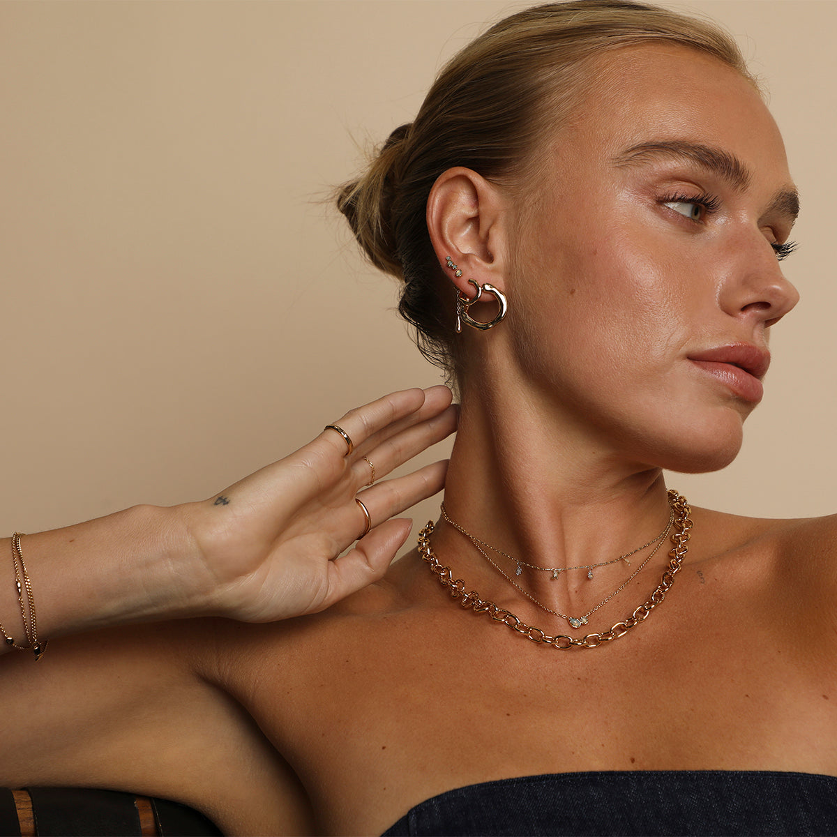 Opal Charm Drop Studs in Gold-Astrid & Miyu