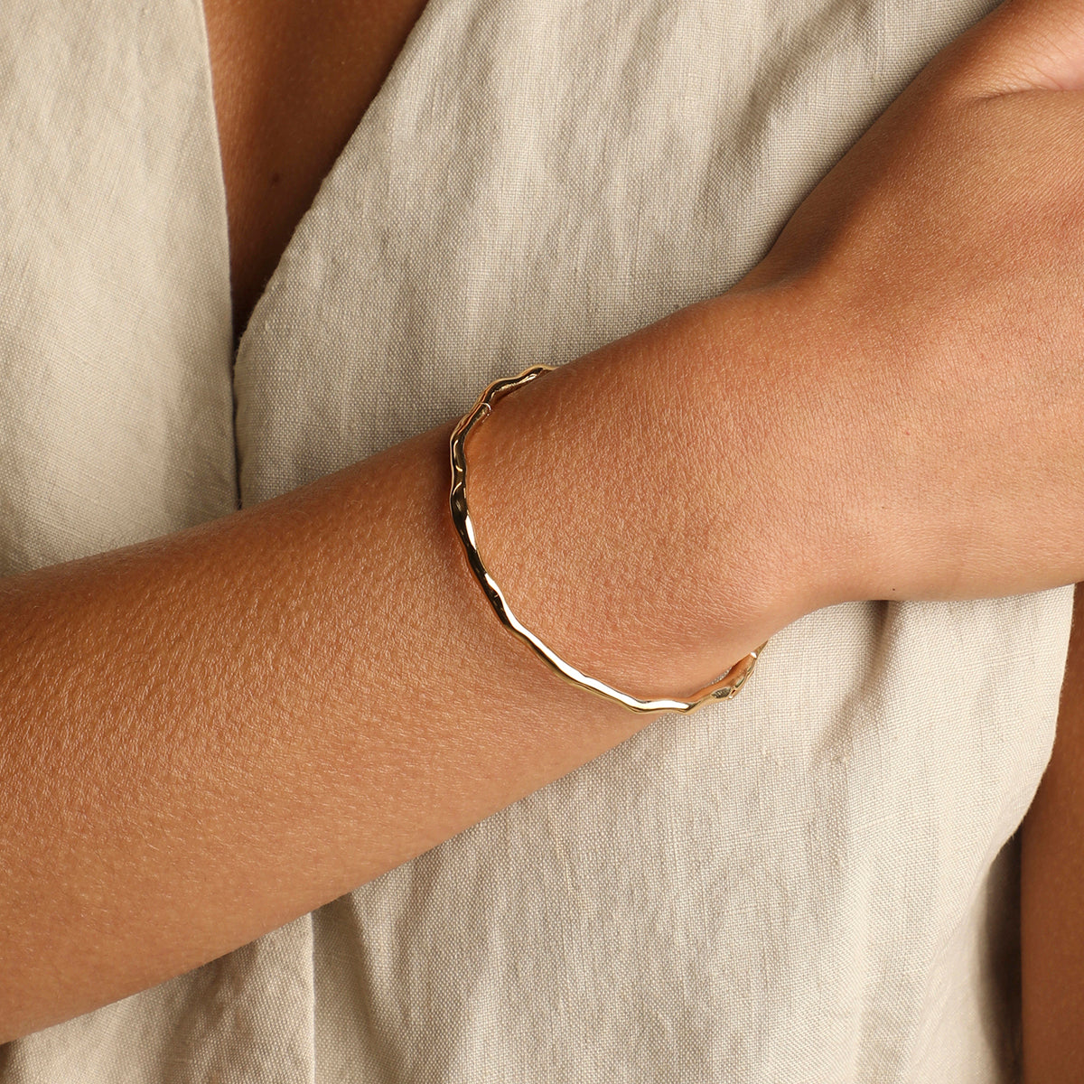 Molten Bangle in Gold-Astrid & Miyu