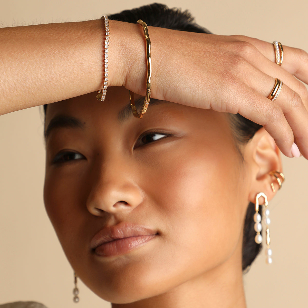 Molten Bangle in Gold-Astrid & Miyu