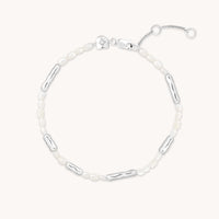 Molten Pearl Bracelet in Silver-Astrid & Miyu