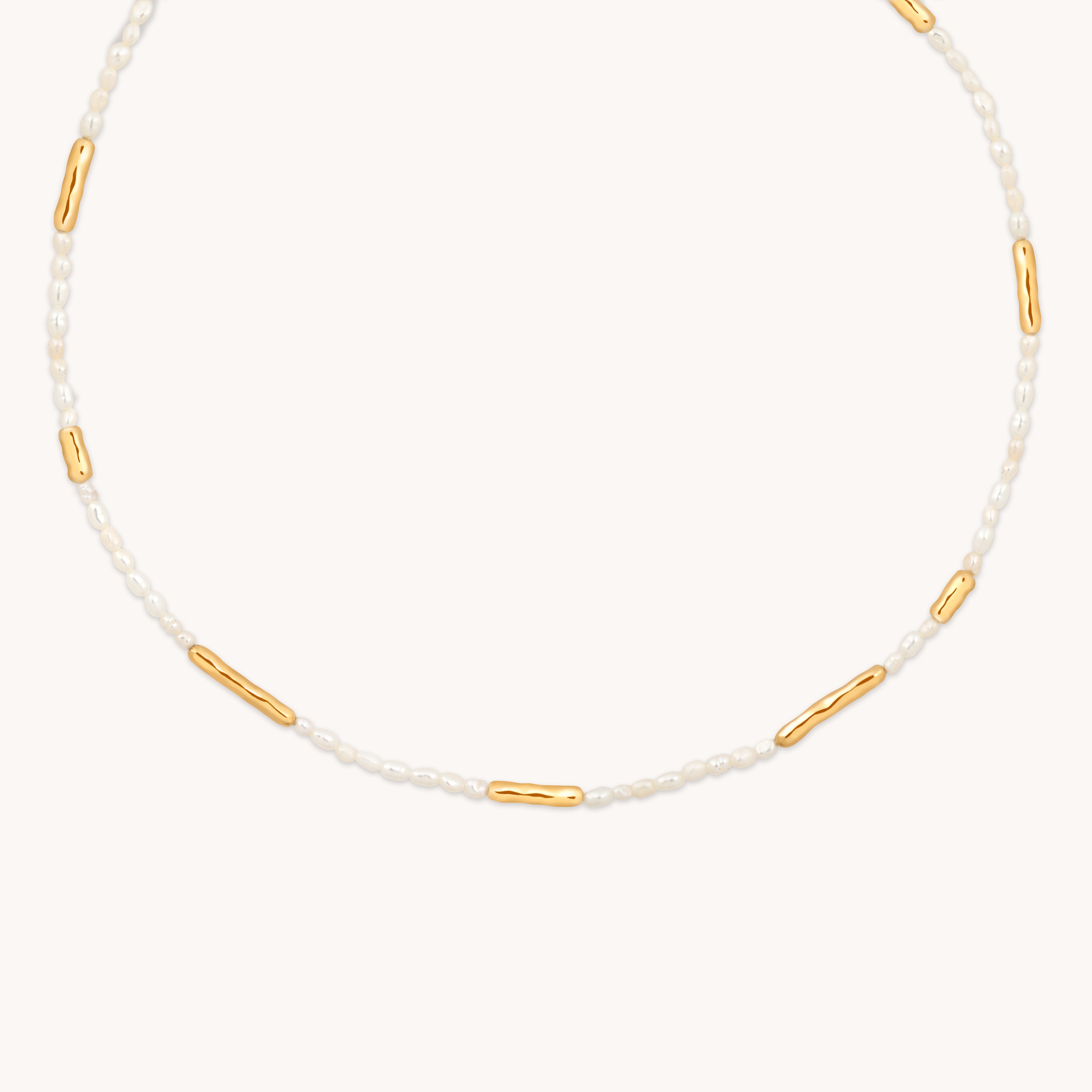 Molten Pearl Necklace in Gold-Astrid & Miyu