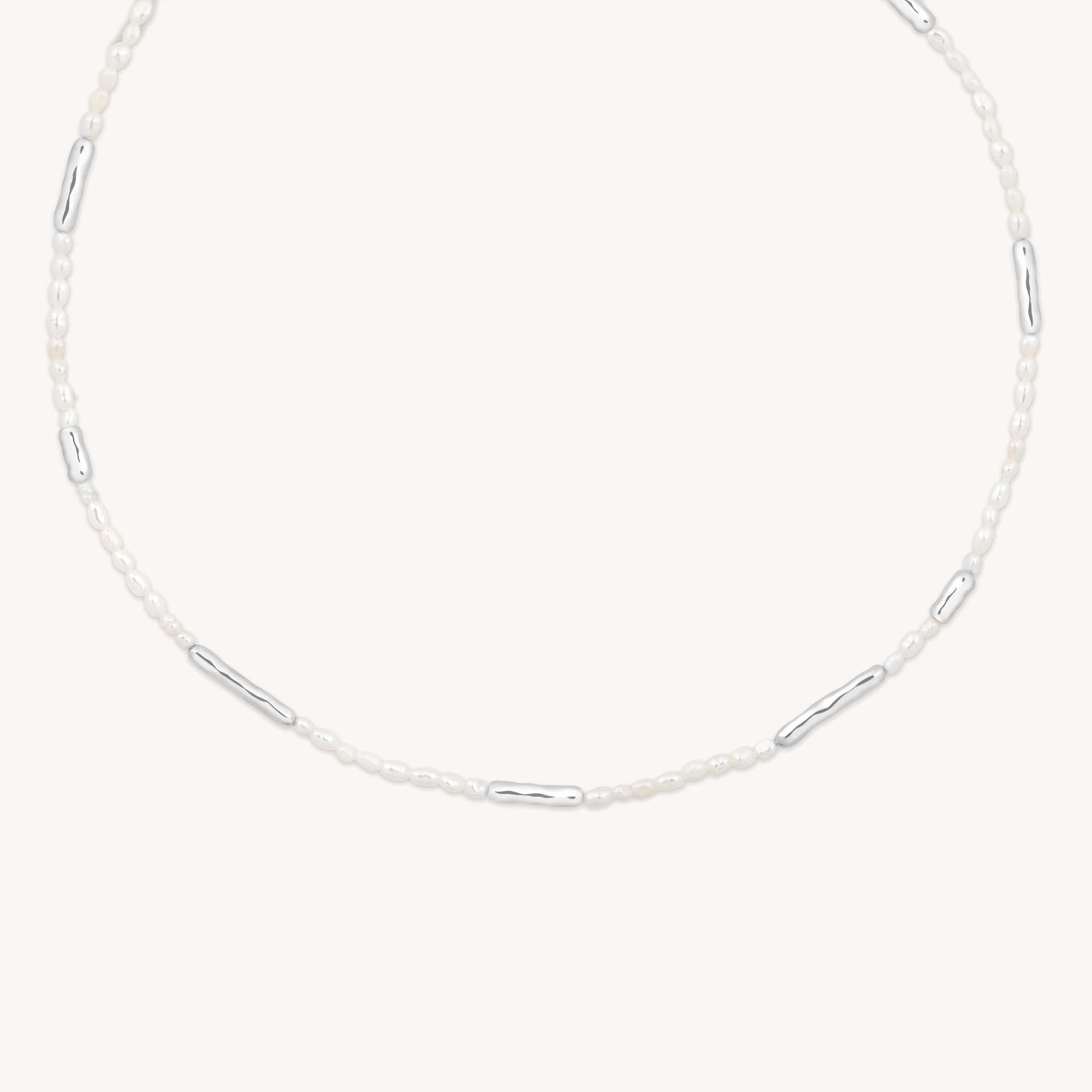 Molten Pearl Necklace in Silver-Astrid & Miyu