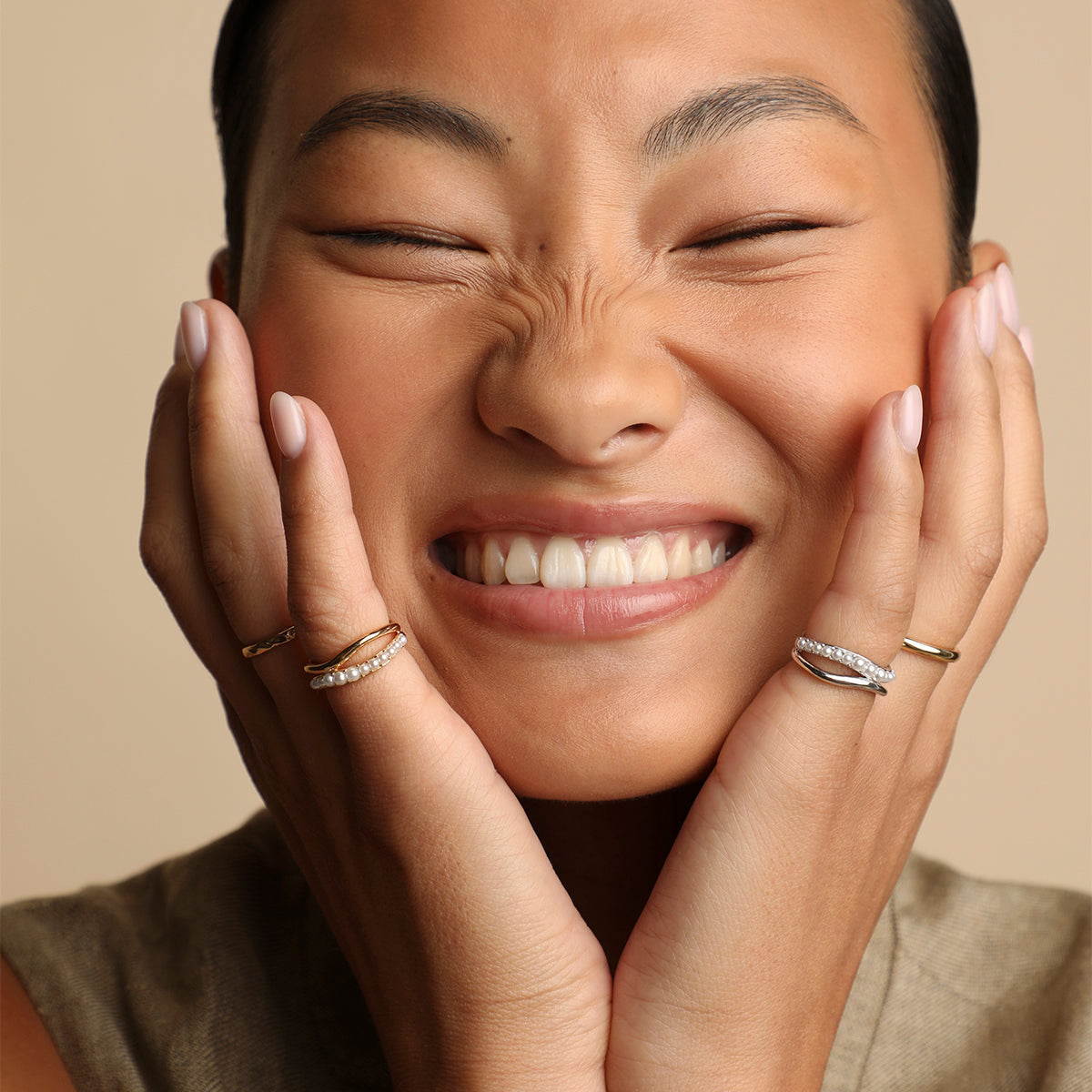 Molten Illusion Pearl Ring in Gold-Astrid & Miyu