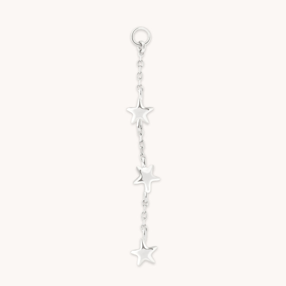 Multi Star Piercing Chain in Solid White Gold-Astrid & Miyu