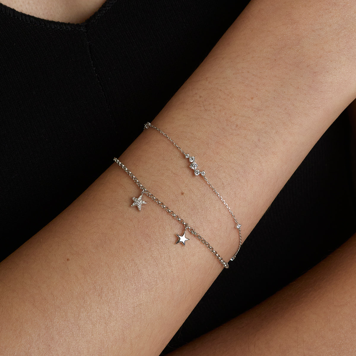 Pavé Star Charm 9k White Gold-Astrid & Miyu