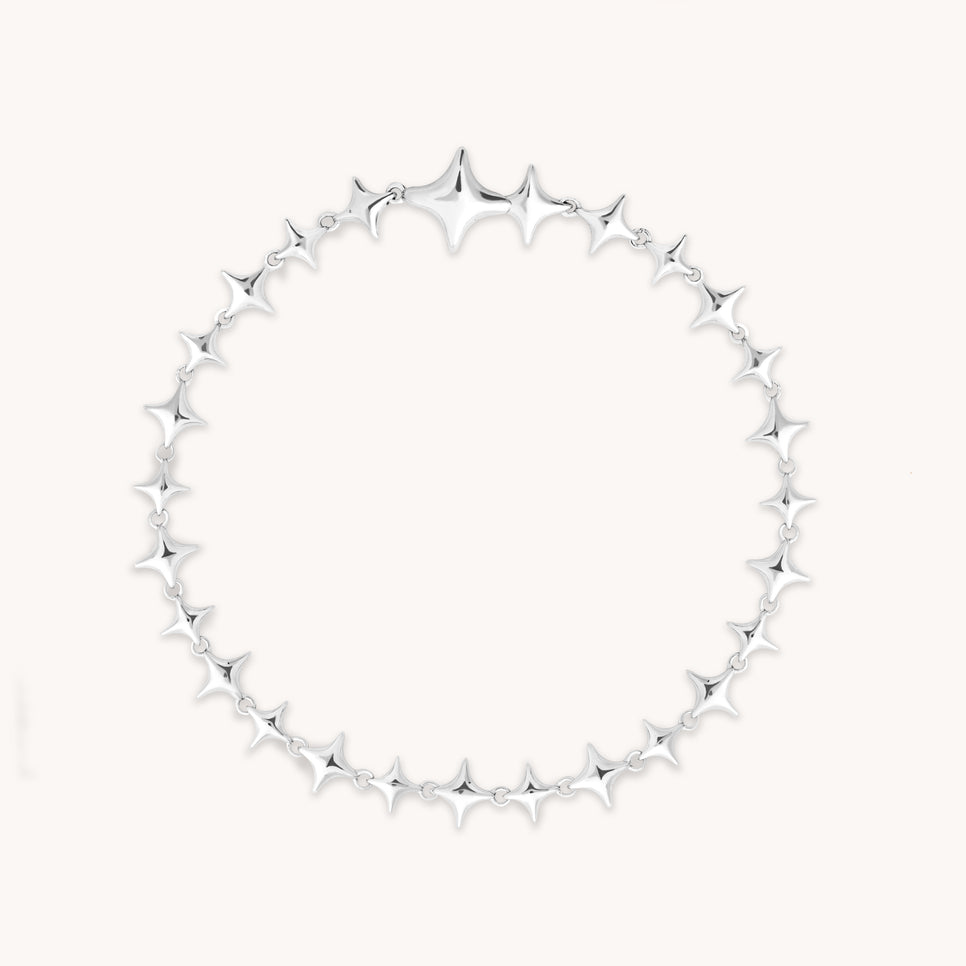 Cosmic Star Chain Bracelet in Silver-Astrid & Miyu
