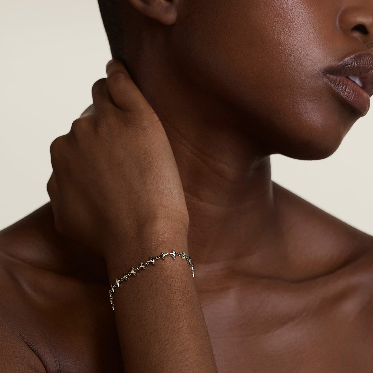 Cosmic Star Chain Bracelet in Silver