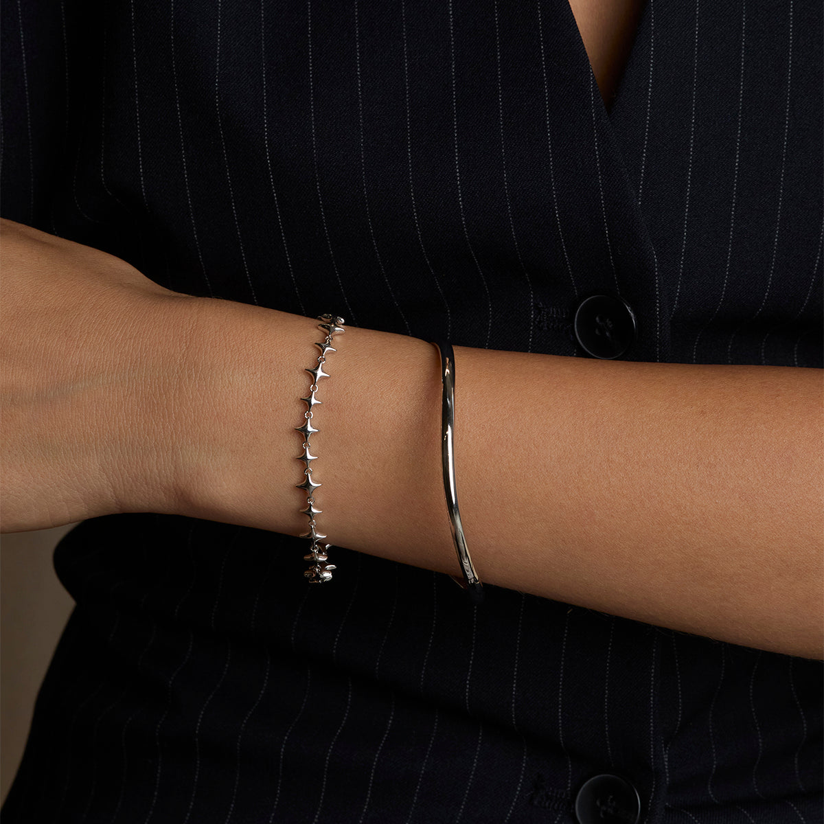 Cosmic Star Chain Bracelet in Silver-Astrid & Miyu