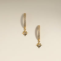 Twilight Star Pavé Hoops in Gold-Astrid & Miyu