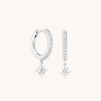 Twilight Star Pavé Hoops in Silver-Astrid & Miyu