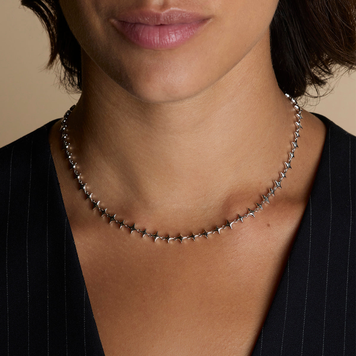 Cosmic Star Chain Necklace in Silver-Astrid & Miyu