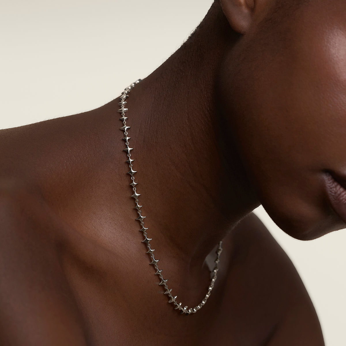 Cosmic Star Chain Necklace in Silver-Astrid & Miyu