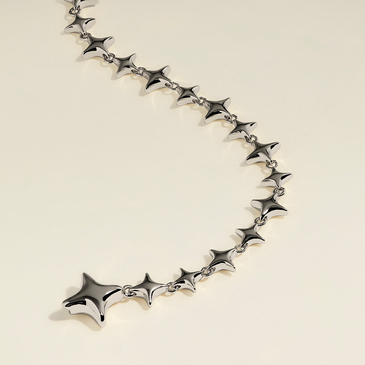 Cosmic Star Chain Necklace in Silver-Astrid & Miyu