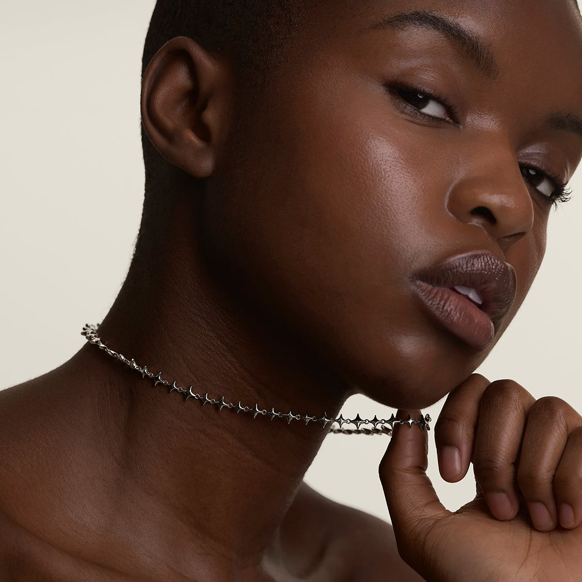 Cosmic Star Chain Necklace in Silver-Astrid & Miyu