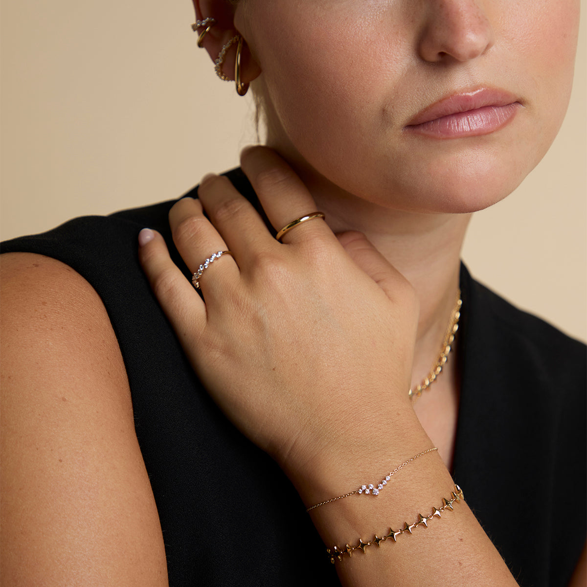 Crystal Scatter Bracelet in Gold-Astrid & Miyu