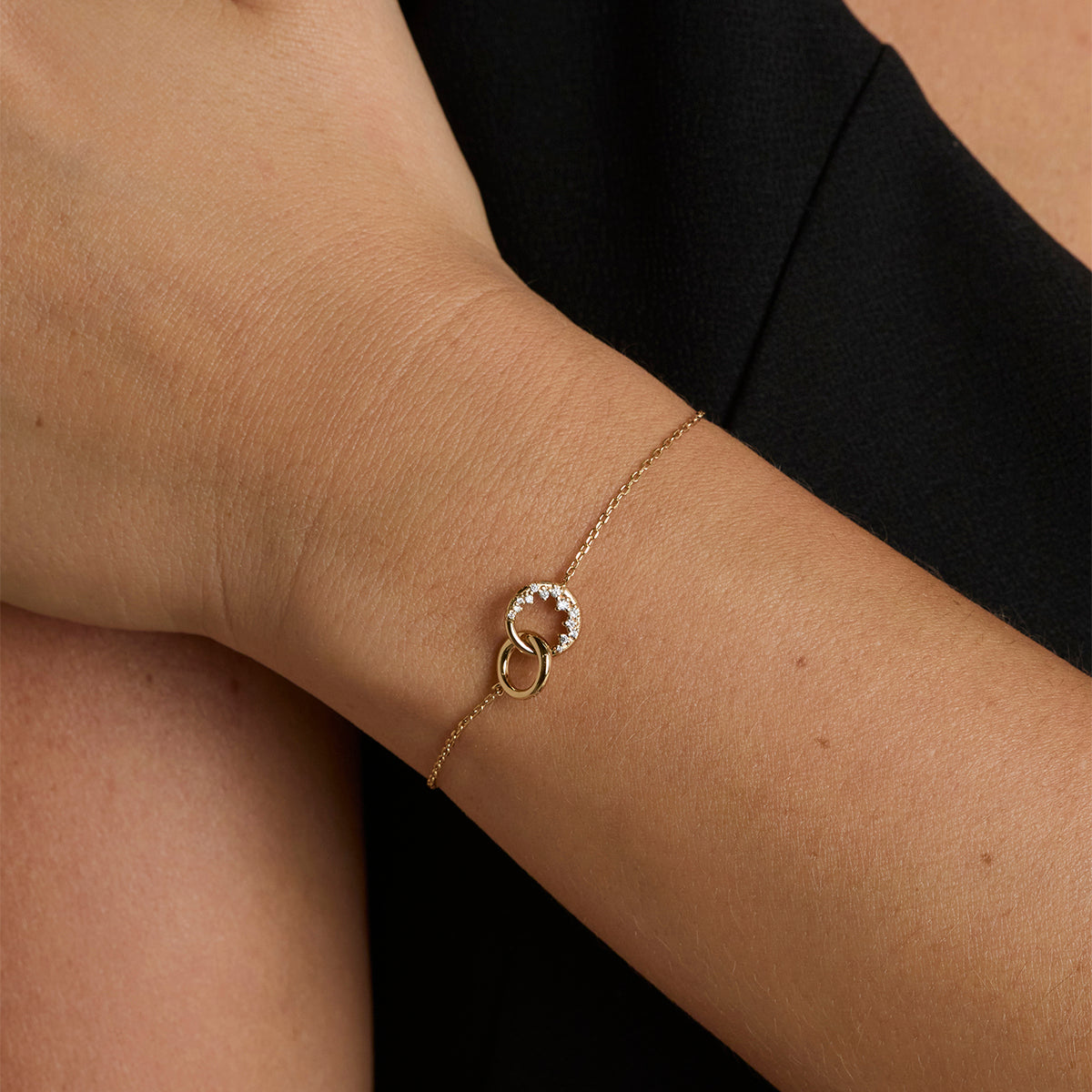 Orbit Crystal Pendant Bracelet in Gold-Astrid & Miyu