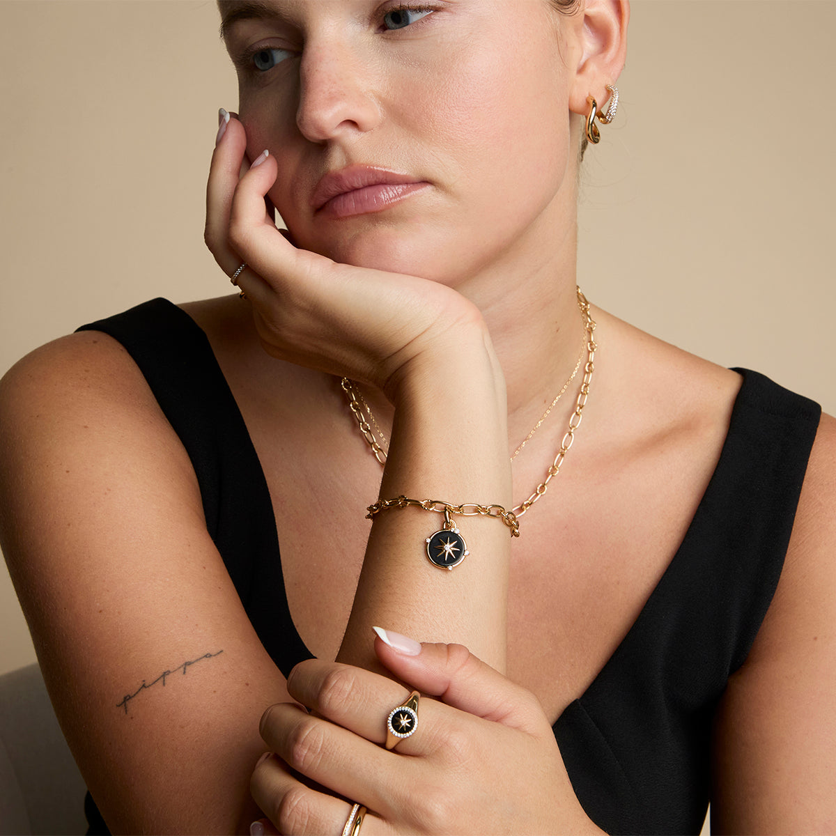 Black Star Clip Charm in Gold-Astrid & Miyu