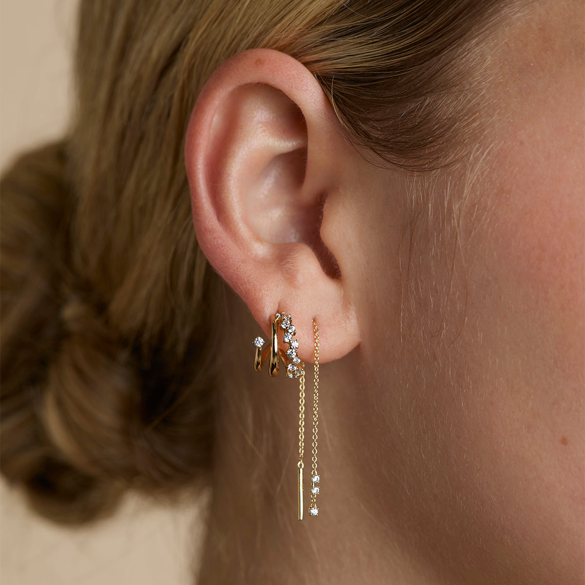 Crystal Thread Through Earrings in Gold-Astrid & Miyu