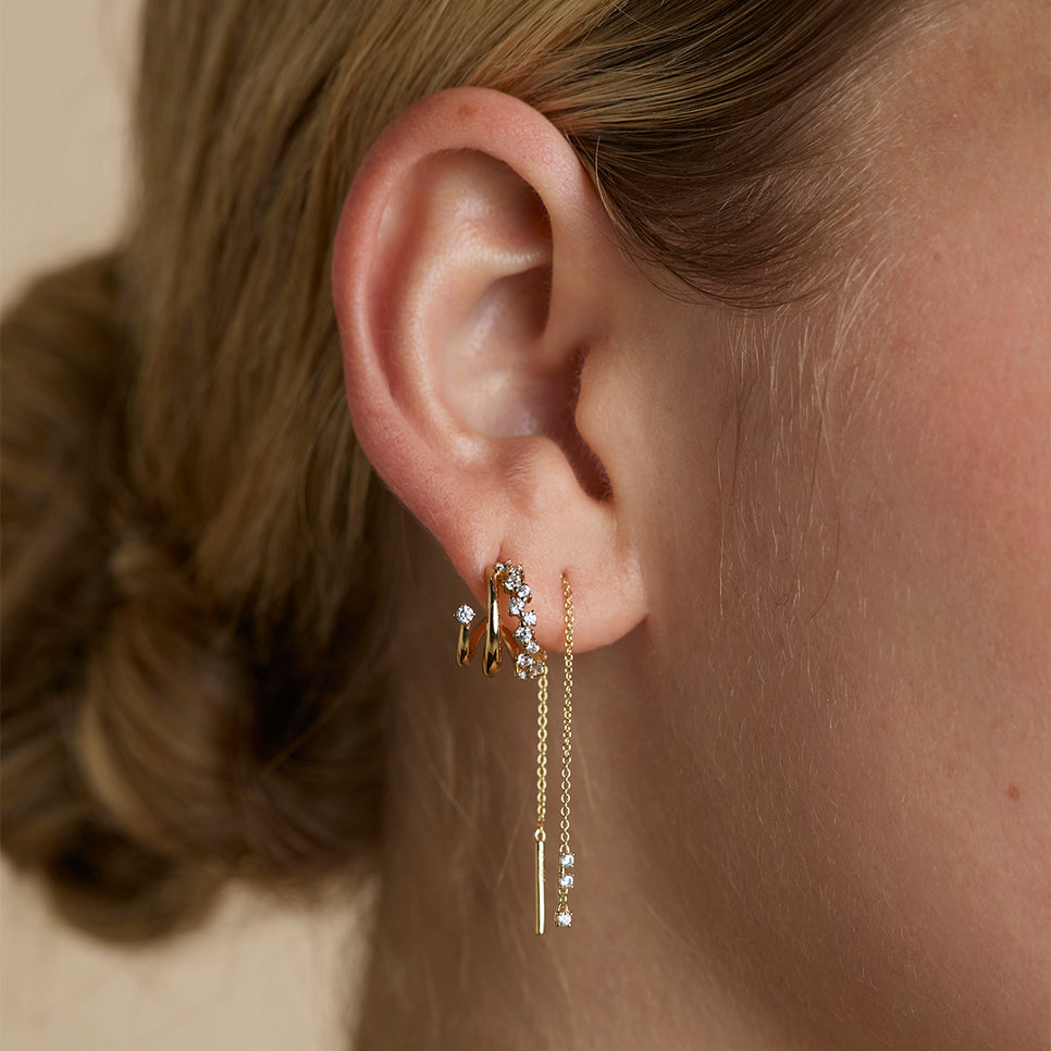 Crystal Thread Through Earrings in Gold-Astrid & Miyu
