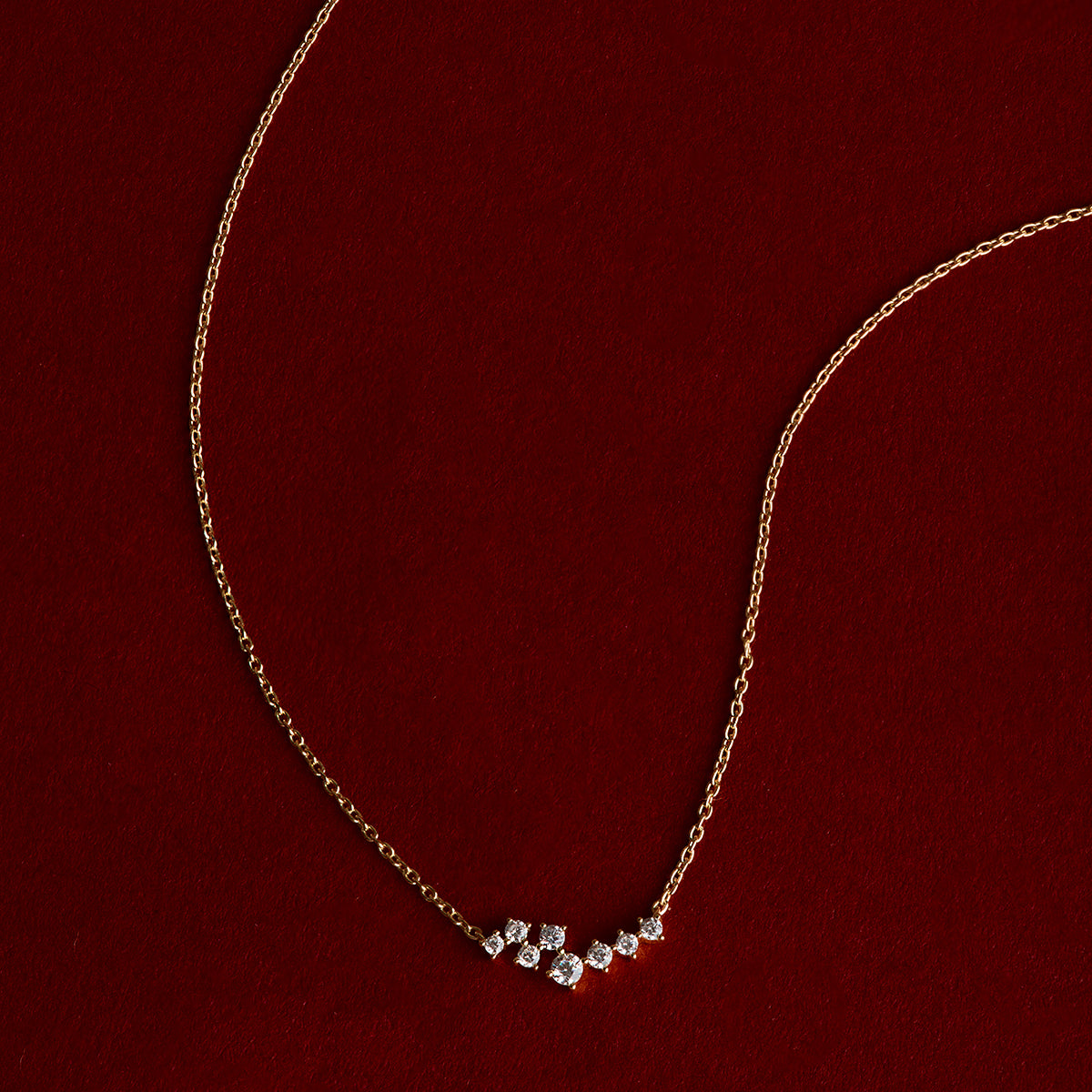 Crystal Scatter Necklace in Gold-Astrid & Miyu