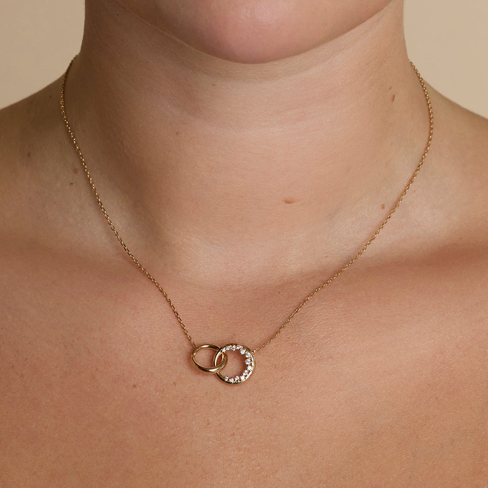 Orbit Crystal Pendant Necklace in Gold-Astrid & Miyu