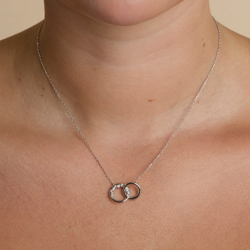 Orbit Crystal Pendant Necklace in Silver-Astrid & Miyu