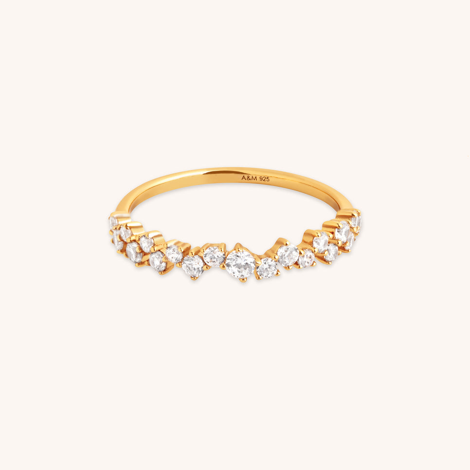 Crystal Scatter Band Ring in Gold-Astrid & Miyu