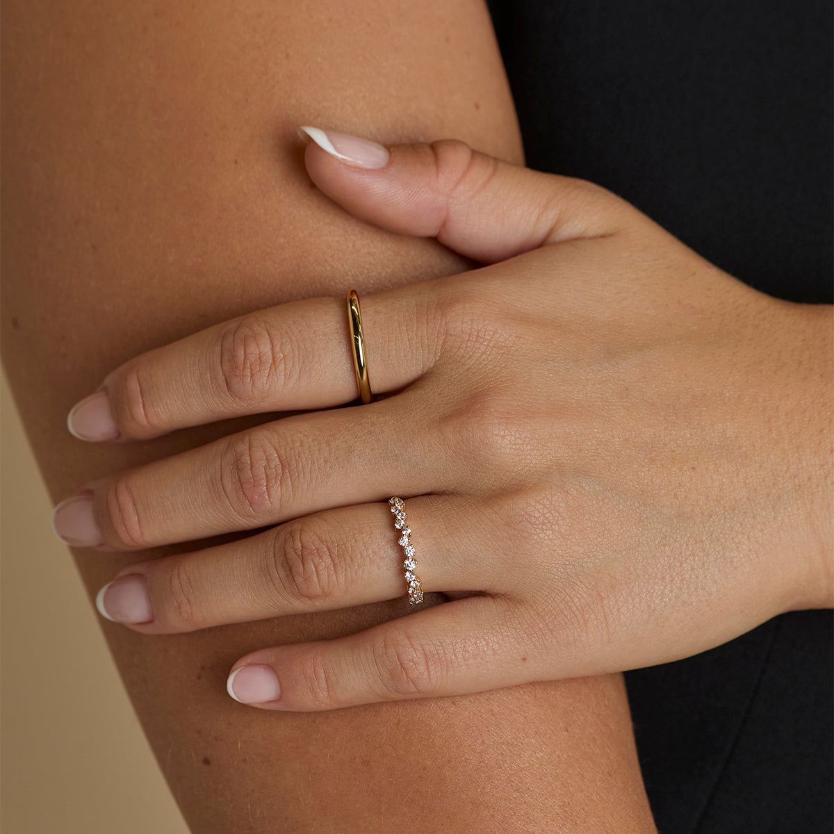 Crystal Scatter Band Ring in Gold-Astrid & Miyu