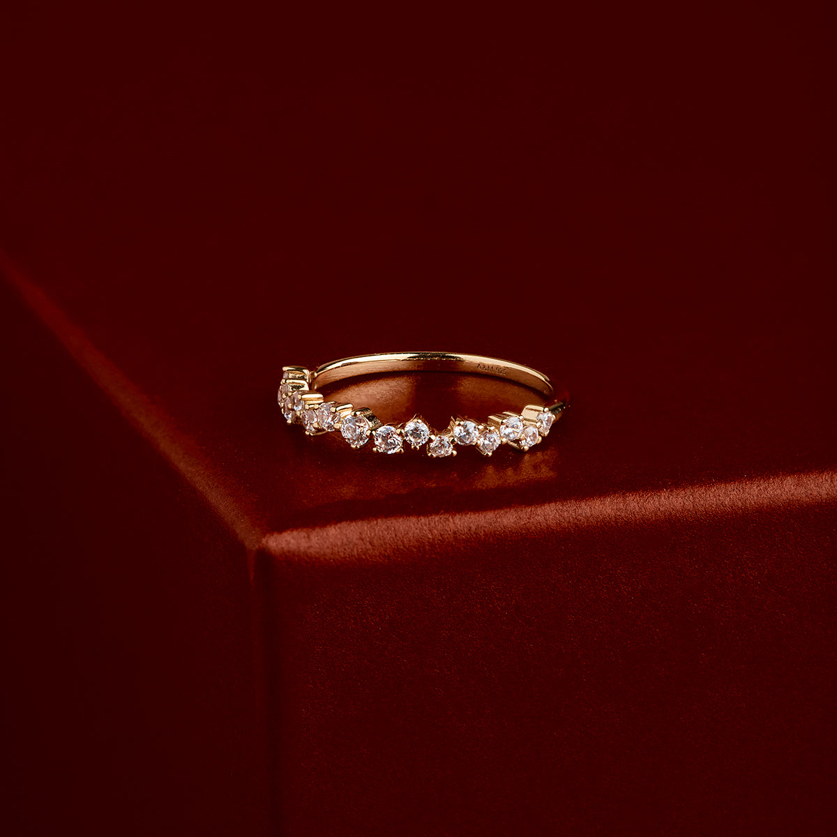 Crystal Scatter Band Ring in Gold-Astrid & Miyu