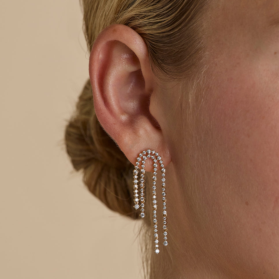 Crystal Scatter Drop Studs in Gold-Astrid & Miyu