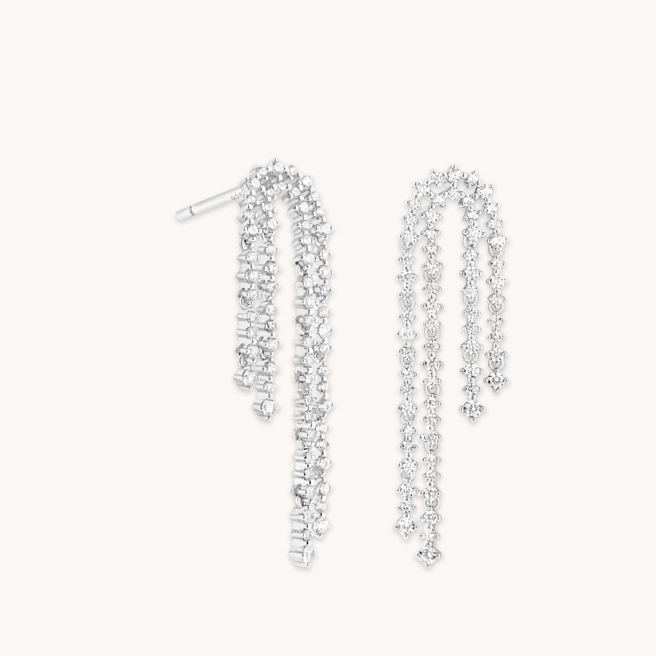 Crystal Scatter Drop Studs in Silver-Astrid & Miyu
