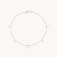 Cosmic Star Charm Bracelet in Solid White Gold-Astrid & Miyu