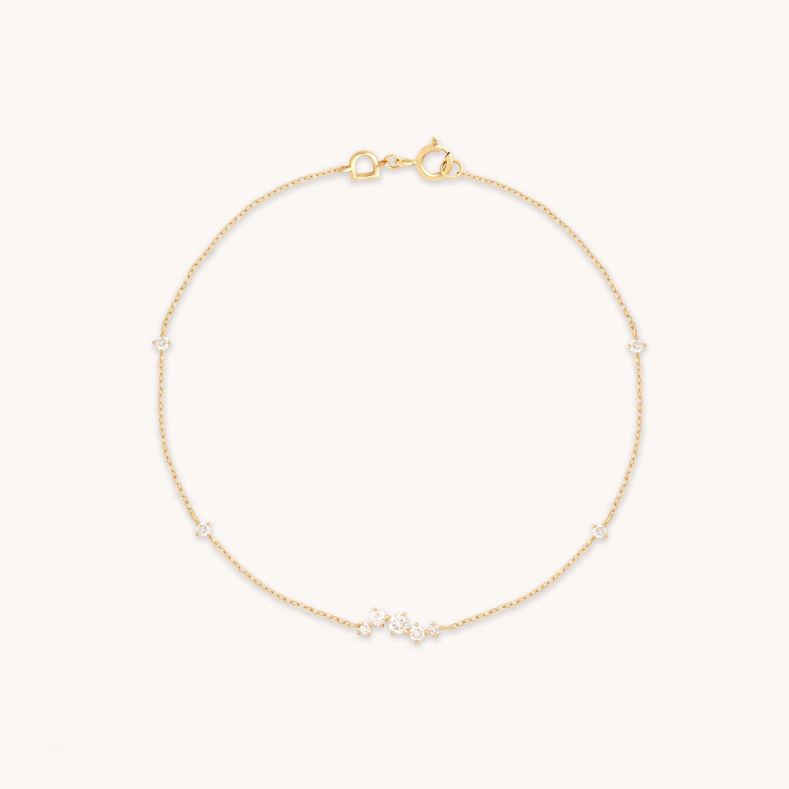Diamond Cluster Bracelet in Solid Gold-Astrid & Miyu