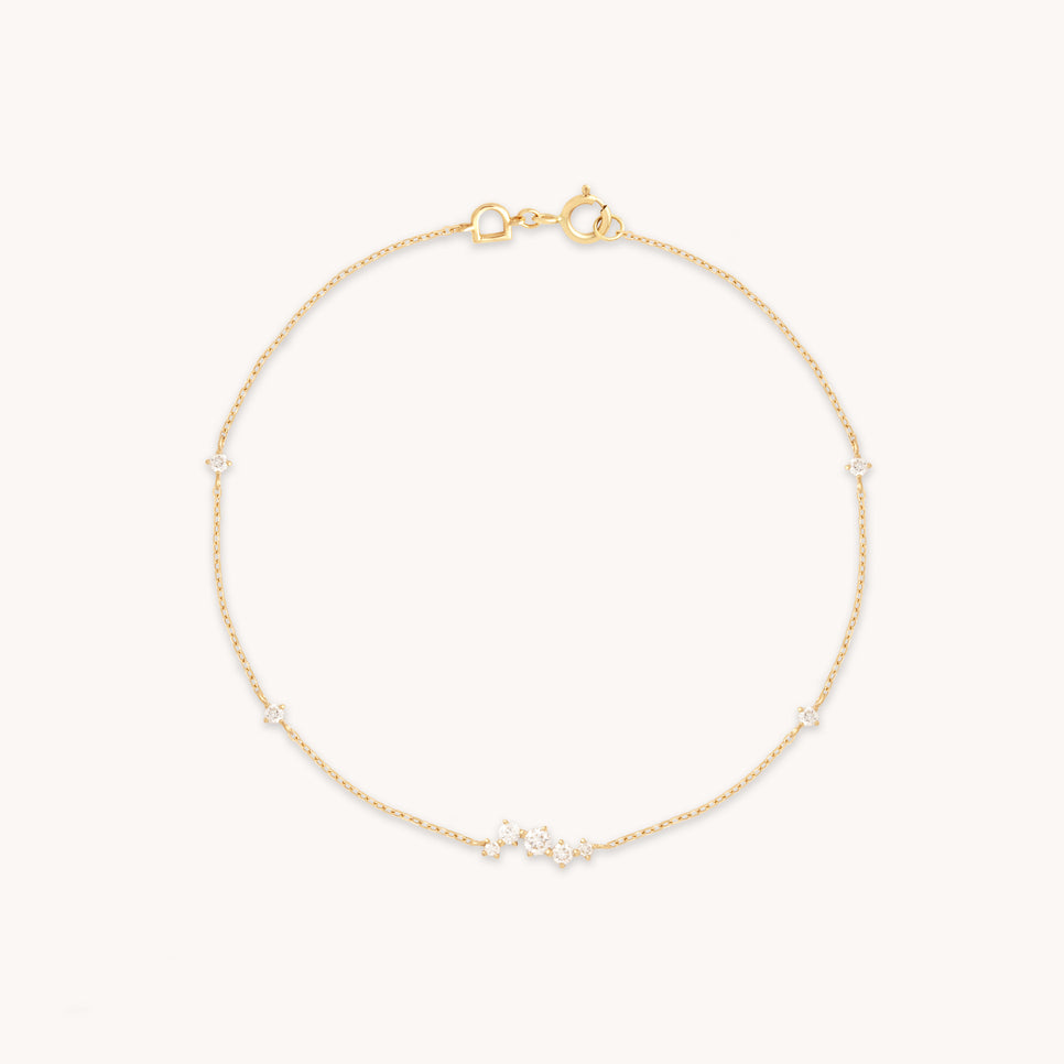 Diamond Cluster Bracelet in Solid Gold-Astrid & Miyu