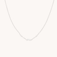 Diamond Cluster Molten Necklace in Solid White Gold-Astrid & Miyu