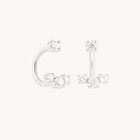 Diamond Trio Ear Jacket in Solid White Gold-Astrid & Miyu