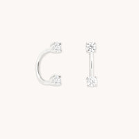 Diamond Ear Jacket in Solid White Gold-Astrid & Miyu